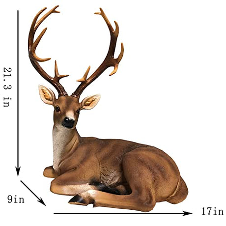 Resin Deer Buck Statues Figurine Sculpture Lawn Ornaments Animals