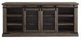 Danell Ridge Rustic TV Stand Fits TVs up to 68", 2 Sliding Barn Doors and 6 Storage Shelves