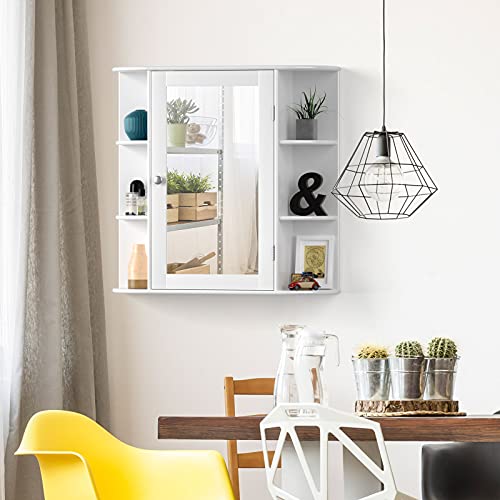 Bathroom Medicine Cabinet with Mirror, Wall Mounted Bathroom Storage Cabinet