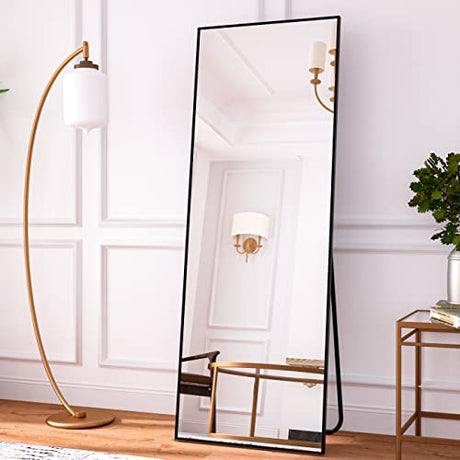 65"x22" Full Length Mirror Aluminum Frame Wall Mirror Floor Rectangle Mirrors Standing Wall