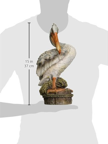 QM205301 Ocean Side Pier 51 Pelican Coastal Decor Garden Statue