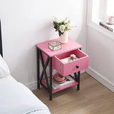 Night Stand for Bedroom Pink