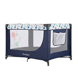 Portable Crib Baby Playpen with Mattress and Carry Bag (Blue)