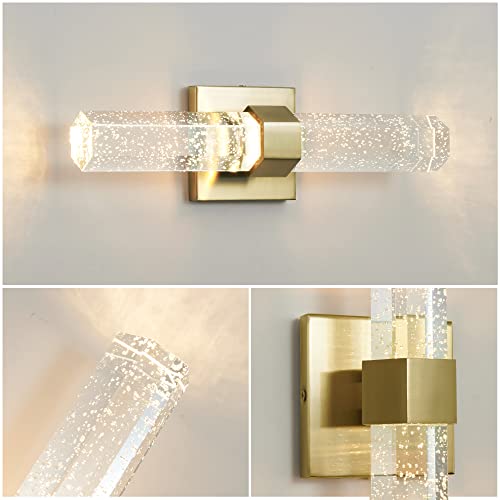 Wall Sconce Modern Crystal Bathroom Vanity Light 3000K Fixtures Over Mirror LED Wall