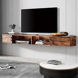 Floating TV Stand with Cabinet, Wall Mounted TV Shelf with Door Media