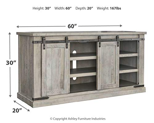 Modern Farmhouse TV Stand Fits TVs up to 58", Sliding Barn Doors