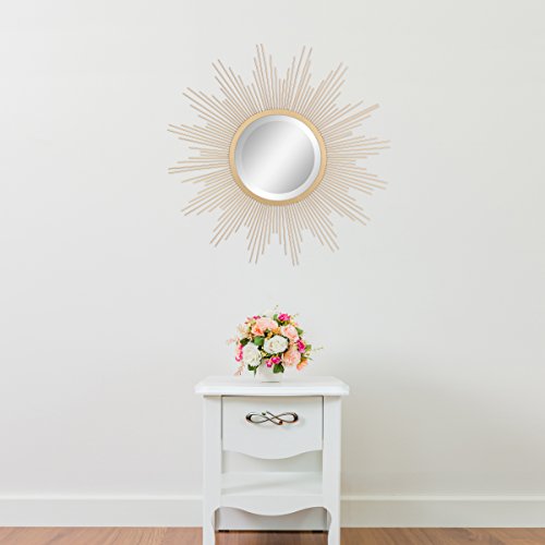 Sunburst Wall mirror, 24 Inch, Gold