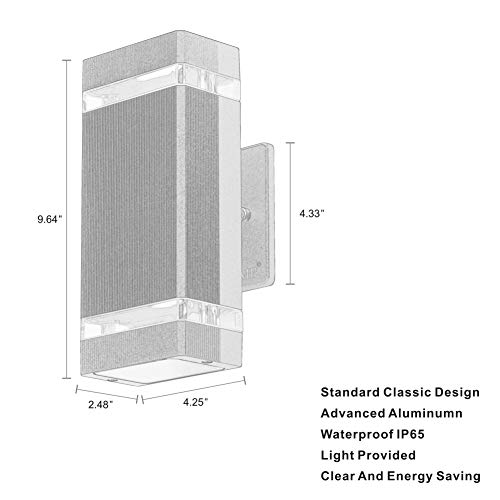 LED Square Up and Down Lights Outdoor Wall Light