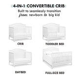 Charlie 4-in-1 Convertible Crib in White, Greenguard Gold Certified