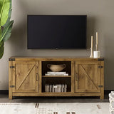 Modern Farmhouse Double Barn Door TV Stand