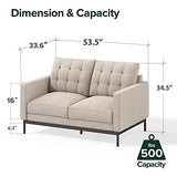 Thompson Loveseat / Tufted Cushions / Green Tea Infused Foam Cushions