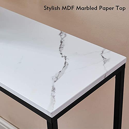 42”Faux Marble Console Table, Snack Entryway Table, Entrance Sofa Table