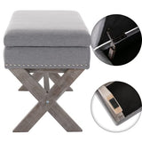 Bedroom Storage Ottoman Bench Fabric Upholstered Bed Bench Accent Hallway Bench