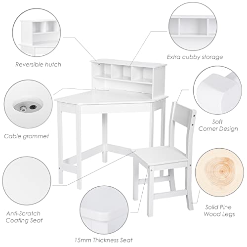 Wooden Study Desk with Chair for Children