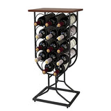 Wine Stand Rustic Style, Holds 14 Bottles of Wine Rack freestanding Floor