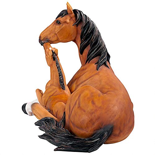 AL307690 Motherly Love Pony Foal and Mare Horse Statue, Full Color