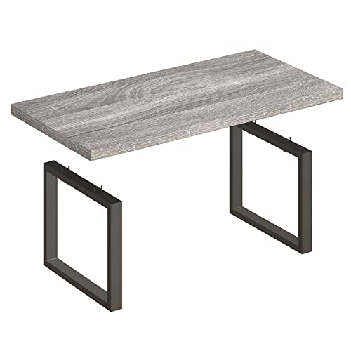 Rustic Coffee Table, Wood and Metal Simple Industrial Modern Center Table