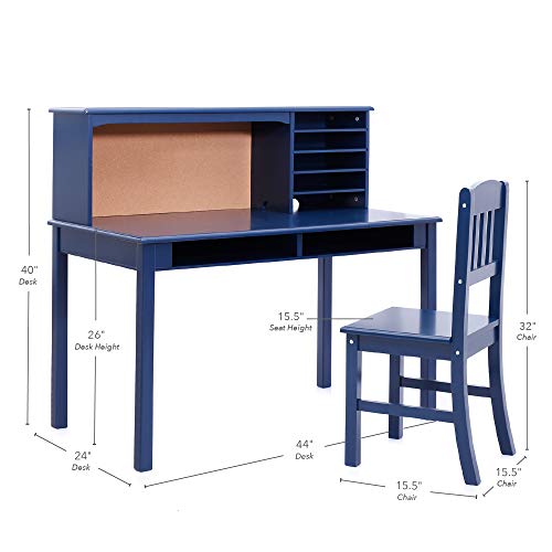 Children’s Media Desk and Chair Set Navy: Student's Study
