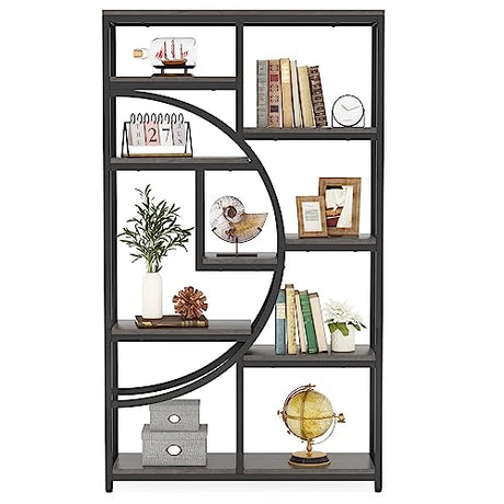 Bookshelf Industrial 5 Tier Etagere Bookcas