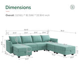 Modular Sectional Sofa U Shaped Couch Convertible Sofa Couch with Reversible Chaise