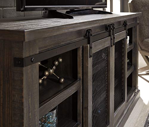 Danell Ridge Rustic TV Stand Fits TVs up to 68", 2 Sliding Barn Doors and 6 Storage Shelves