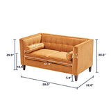 58'' W Velvet Sofa, Mid-Century Modern Love Seats Sofa Furniture