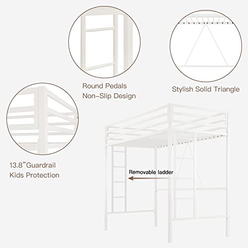 Metal Loft Bed Twin Size