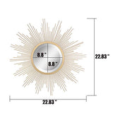 Sunburst Wall mirror, 24 Inch, Gold