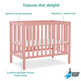 Dream On Me, Edgewood 4-in-1 Convertible Mini Crib, Dusty Pink