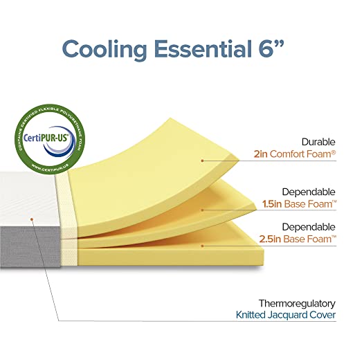 6 Inch Cooling Essential Foam Mattress  Affordable Mattress  Bed-in-a-Box   Twin