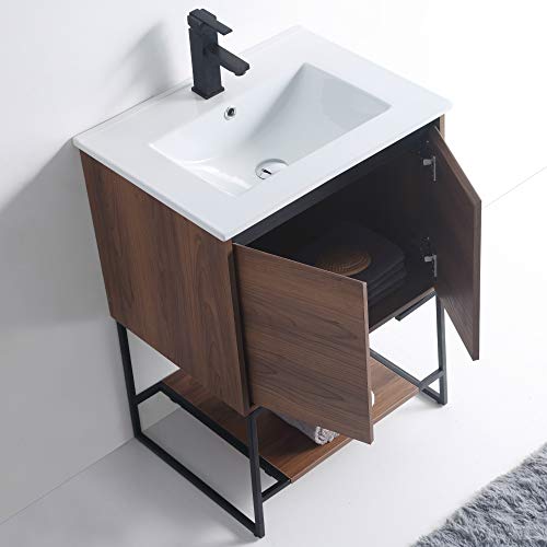 24" Inch Bathroom Vanity and Sink, Knob Free Design