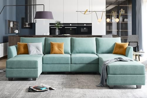 Modular Sectional Sofa U Shaped Couch Convertible Sofa Couch with Reversible Chaise