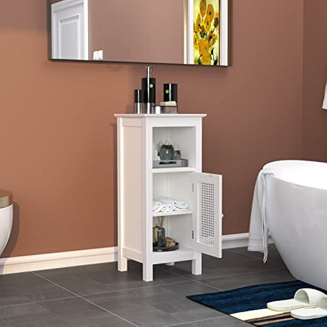 Floor Cabinet, Wooden Storage Cabinet, Freestanding Bathroom Storage Organizer