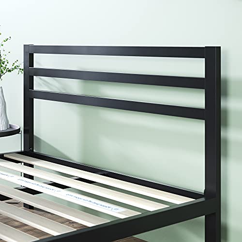 Mia Metal Platform Bed Frame with Headboard / Wood Slat Support