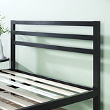 Mia Metal Platform Bed Frame with Headboard / Wood Slat Support