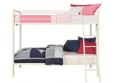 DHP Twin-Over-Twin Bunk Bed with Metal Frame and Ladder, Space-Saving Design, White