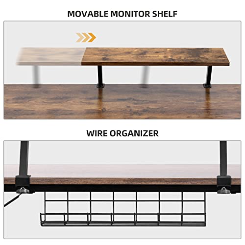 Computer Desk with Storage Shelves