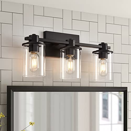 Black Vanity Light,3-Light Modern Bathroom Metal Wall Sconce Fixture