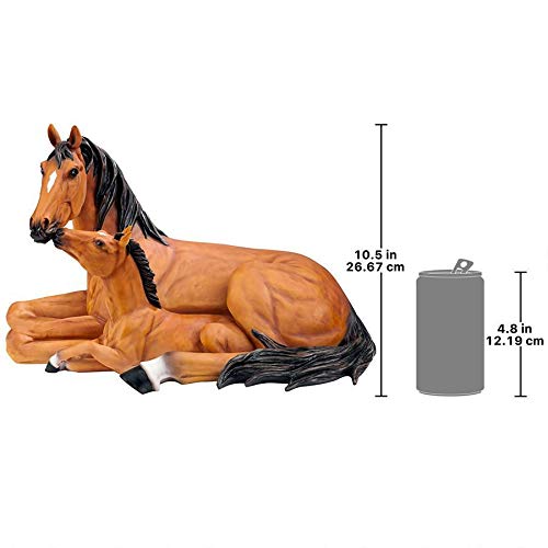 AL307690 Motherly Love Pony Foal and Mare Horse Statue, Full Color