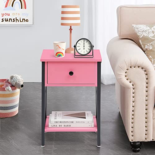 Night Stand for Bedroom Pink