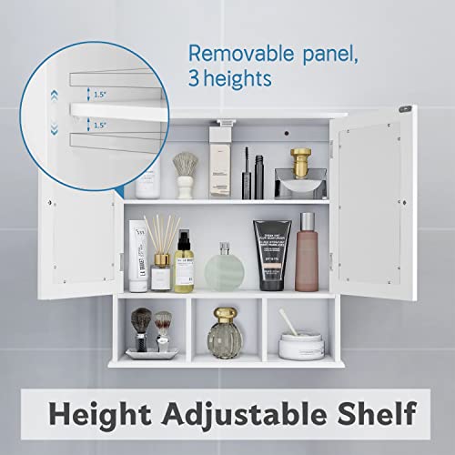 Bathroom Cabinet,Bathroom Wall Cabinet with 2 Door Adjustable Shelves