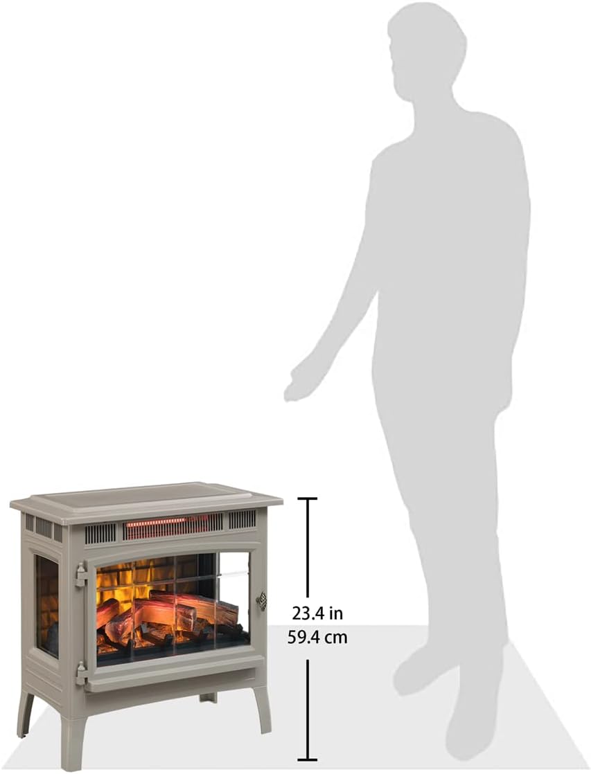 Electric Infrared Quartz Fireplace Stove with 3D Flame Effect