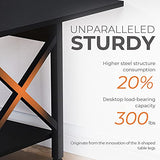 End Table 24'' Industrial Design Side Table with Storage Shelf for Living Room