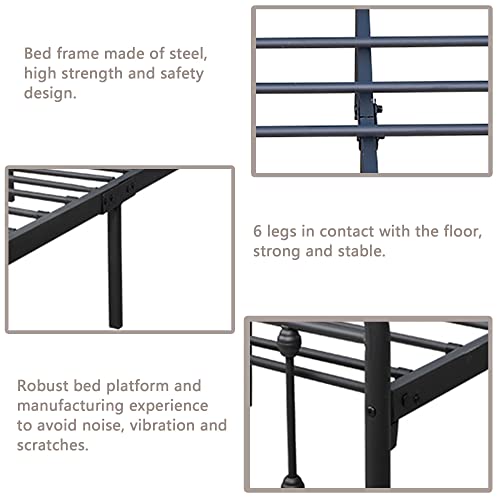 Metal Bed Frame , Victorian Vintage Style Headboard and Footboard