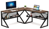 3 Piece K-Frame L-Shaped Desk with Bookshelf