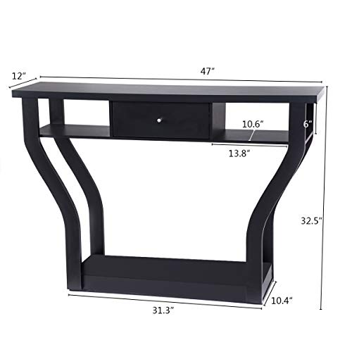 Console Hall Table for Entryway Small Space Sofa Side Table with Storage Drawer