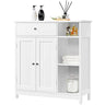 Large Bathroom Floor Cabinet, Side Cabinet with Drawer & Adjustable Shelves