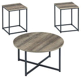 Wadeworth Urban Wood Grain 3-Piece Table Set, Includes 1 Coffee Table and 2 End Tables