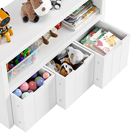 Toy Storage Cabinet with 3 Movable Drawers