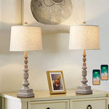 Oneach Vintage Table Lamps with Dual USB Port